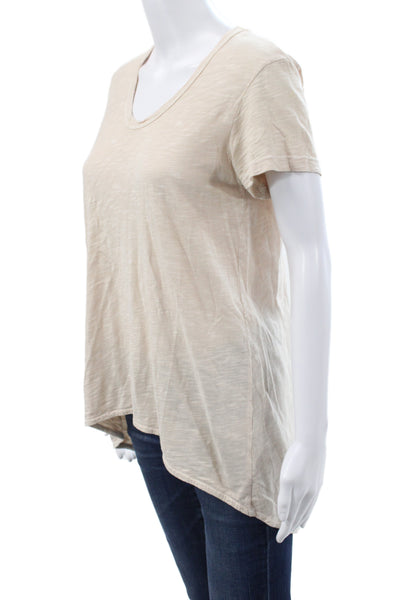 Wilt Womens Basic Plaid Cotton Scoop Neck Short Sleeve Blouse Size S