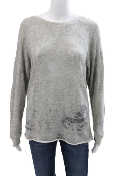 IRO Jeans Women Pullover Sweater Gray Round Neck Long Sleeve Size XS