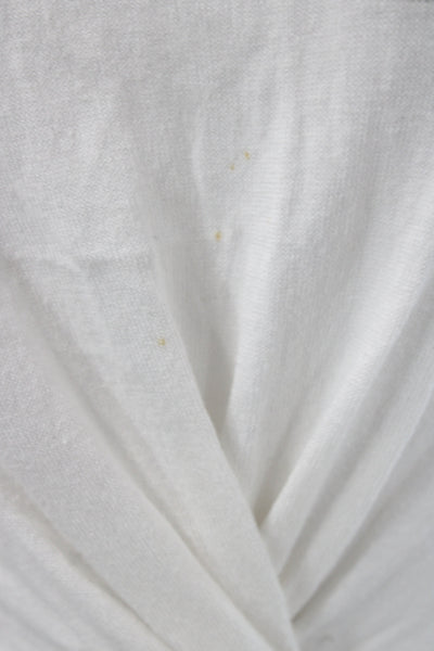 27 Miles Womens Basic T-Shirt White Crew Neck Short Sleeve Size XS