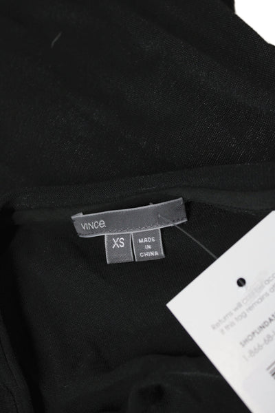 Vince Womens Basic Black Crew Neck Short Sleeve T-Shirt Size XS