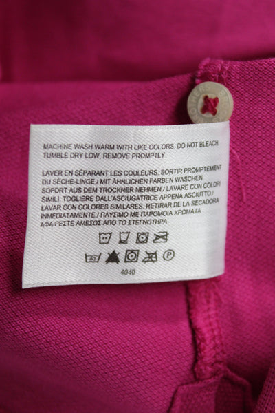 Brooks Brothers Womens Pink Collared Basic Polo Short Sleeve Cotton Size M