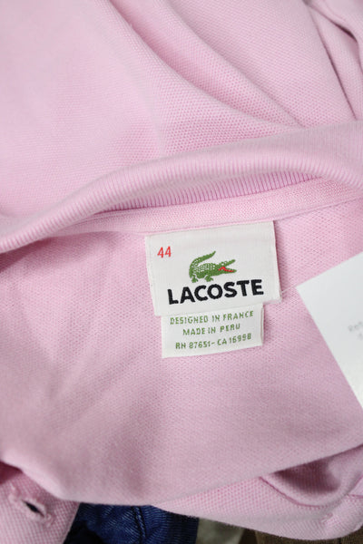 Lacoste Women Basic Collared Polo Pink Long Sleeve Cotton Size 44