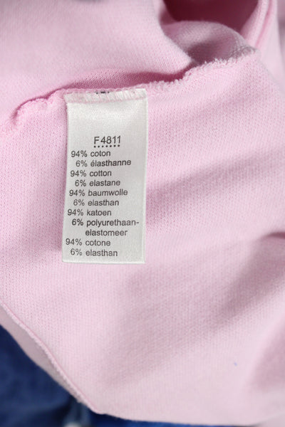 Lacoste Women Basic Collared Polo Pink Long Sleeve Cotton Size 44