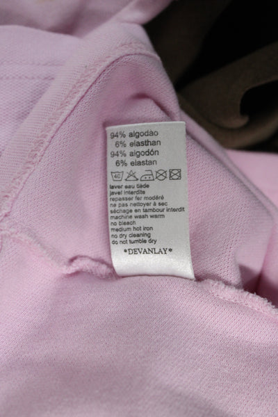 Lacoste Women Basic Collared Polo Pink Long Sleeve Cotton Size 44