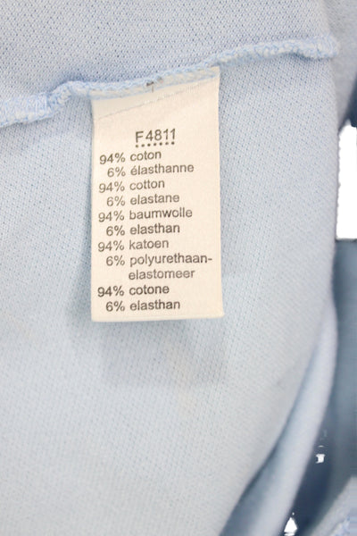 Lacoste Women Basic Collared Polo Shirt Blue Long Sleeve Cotton Size 46