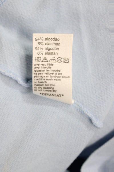 Lacoste Women Basic Collared Polo Shirt Blue Long Sleeve Cotton Size 46