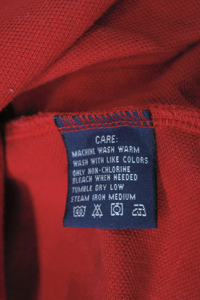 Ralph Lauren Blue Label Women Red Collared Short Sleeve Cotton Polo Size L