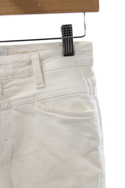 Closed Womens Skinny Ivory Jeans Mid Rise Cotton Blend Size 25