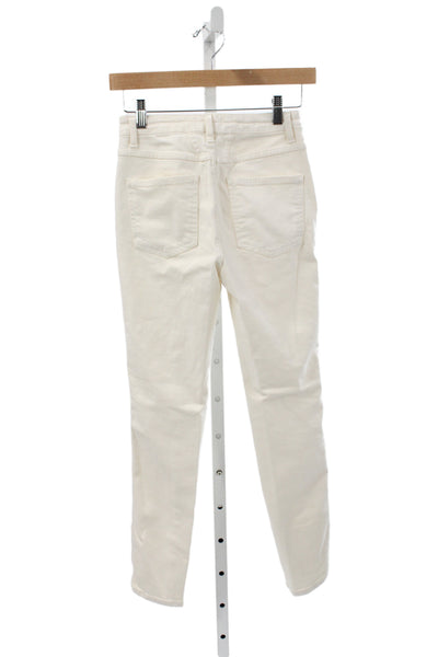 Closed Womens Skinny Ivory Jeans Mid Rise Cotton Blend Size 25