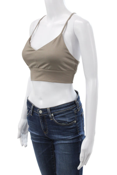 Alo Womens Polyester Blend Strappy Bra Gray Size M