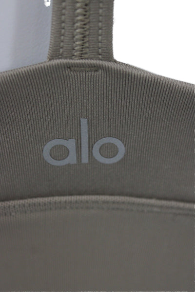 Alo Womens Polyester Blend Strappy Bra Gray Size M