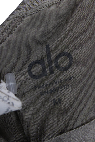 Alo Womens Polyester Blend Strappy Bra Gray Size M