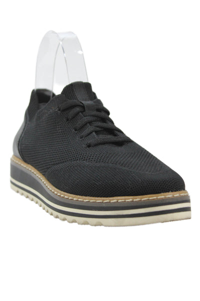 Me Too Women's Round Toe Lace-Up Rubber Sole Oxford Shoes Black Size 6