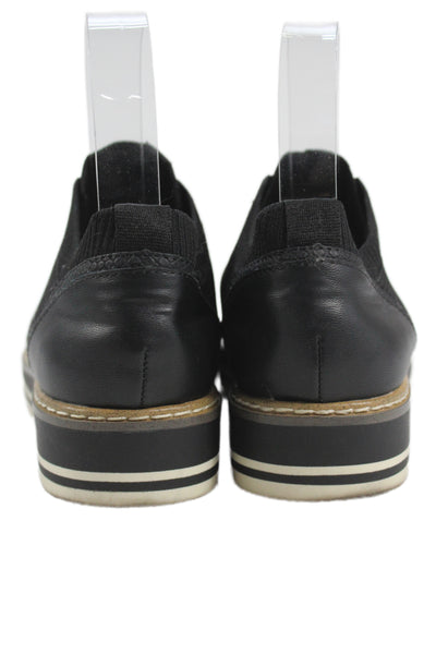 Me Too Women's Round Toe Lace-Up Rubber Sole Oxford Shoes Black Size 6