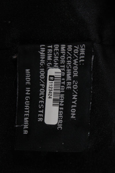 Menchi for Intermix Women Overcoat Black 70% Wool Tie Closure Size S