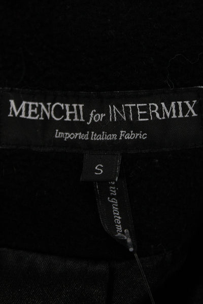 Menchi for Intermix Women Overcoat Black 70% Wool Tie Closure Size S