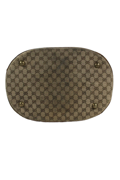 Gucci Unisex Adults GG Monogram Canvas Zippered Travel Bag Brown