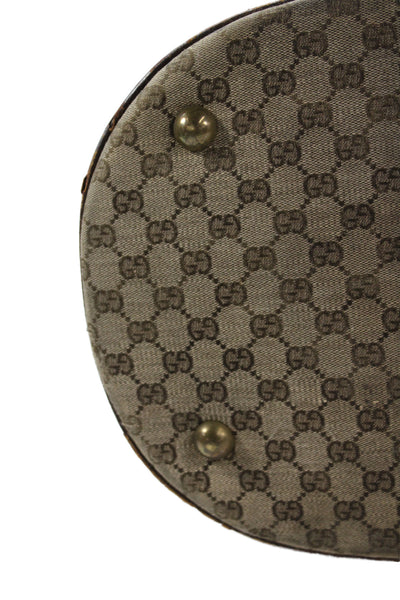 Gucci Unisex Adults GG Monogram Canvas Zippered Travel Bag Brown