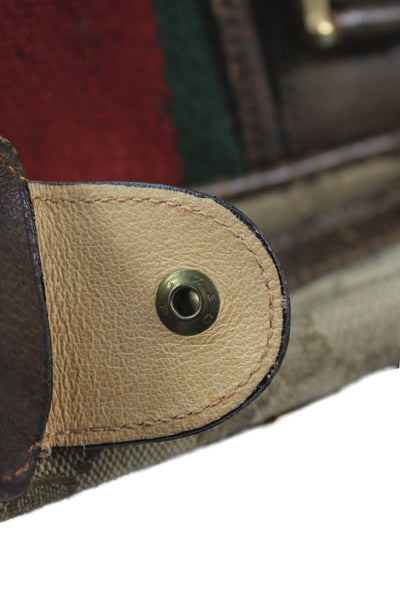 Gucci Unisex Adults GG Monogram Canvas Zippered Travel Bag Brown