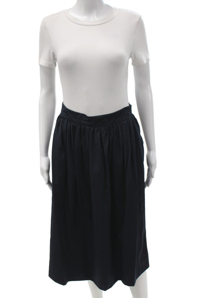 Zara Woman Womens Black A-Line Midi Skirt Size S