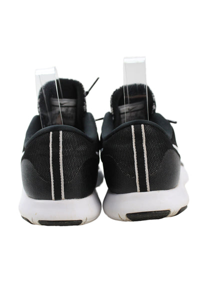 Nike Womens Lace Up Knit Flex Contact Running Sneakers Black White Size 8.5