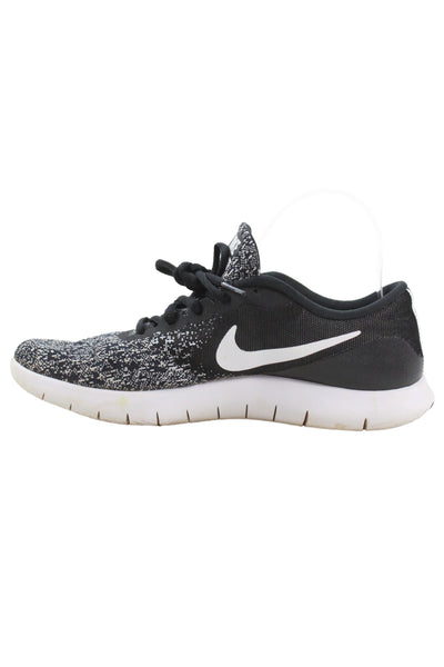 Nike Womens Lace Up Knit Flex Contact Running Sneakers Black White Size 8.5