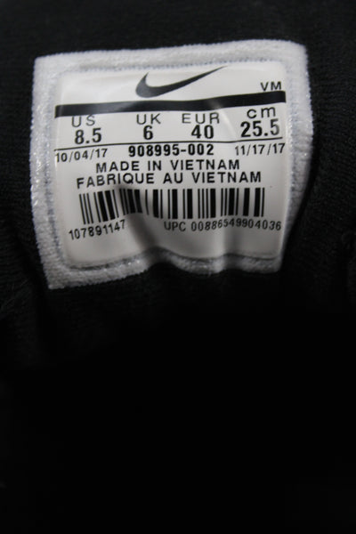 Nike Womens Lace Up Knit Flex Contact Running Sneakers Black White Size 8.5