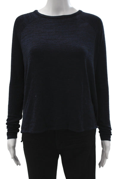 Rag & Bone Jean Women Basic Long Sleeve Crew Neck Blue T-Shirt Size XS