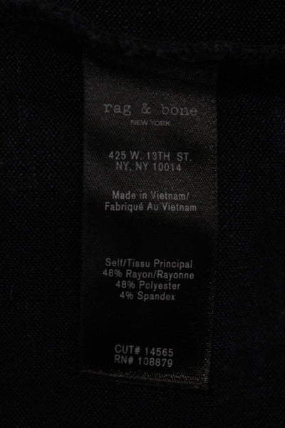 Rag & Bone Jean Women Basic Long Sleeve Crew Neck Blue T-Shirt Size XS