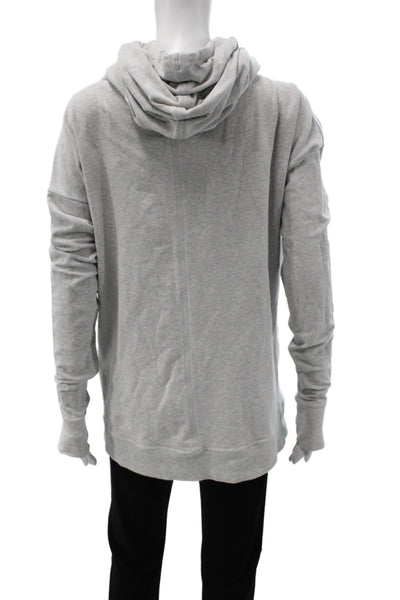 Lululemon Women Gray Cotton Cowl Neck Pullover Hoodie Long Sleeve Size 8
