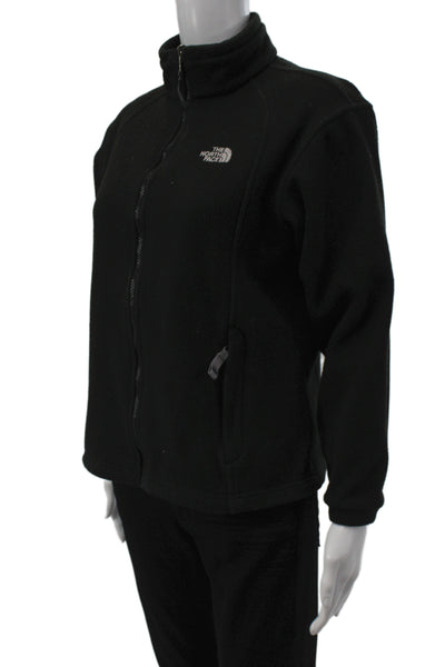 The North Face Womens Basic Jacket Black Zip Long Sleeve Polyester Size L