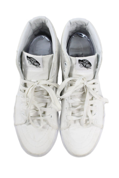 Vans Unisex Adults Canvas Lace Up High Top Sneakers White Size W8.5 M7