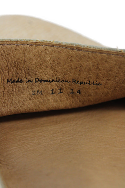 Jack Rogers Womens Woven Slip On Flats Beige 8M