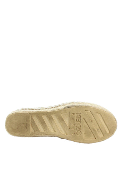 Kenzo Womens Embroidered Espadrille Flats White Size 39 9