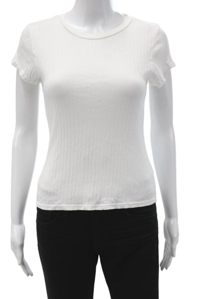 Perfect White Tee Women White Crewneck Tee Short Sleeve Supima Cotton Size S