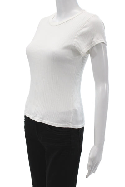 Perfect White Tee Women White Crewneck Tee Short Sleeve Supima Cotton Size S