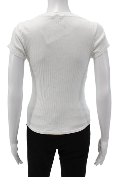 Perfect White Tee Women White Crewneck Tee Short Sleeve Supima Cotton Size S