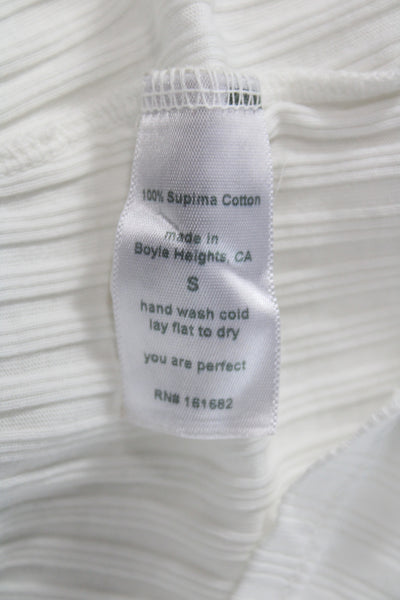 Perfect White Tee Women White Crewneck Tee Short Sleeve Supima Cotton Size S