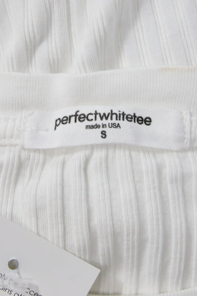 Perfect White Tee Women White Crewneck Tee Short Sleeve Supima Cotton Size S