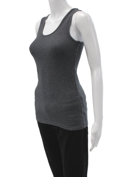 Lunya Women Gray Cotton Scoop Neck Sleeveless Basic Tank Size S