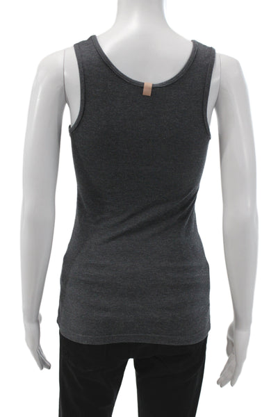 Lunya Women Gray Cotton Scoop Neck Sleeveless Basic Tank Size S