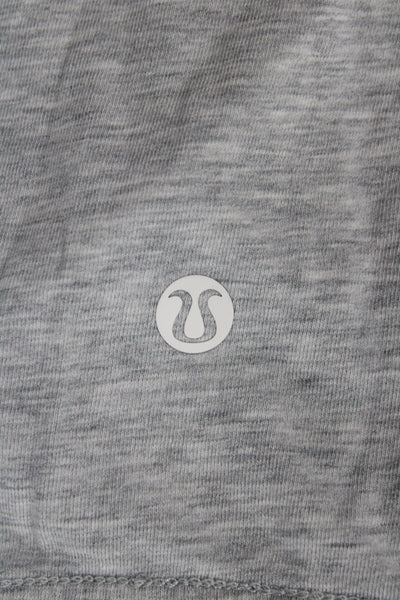 Lululemon Womens Gray V-Neck Basic T-Shirt Cotton Short Sleeve Size 4