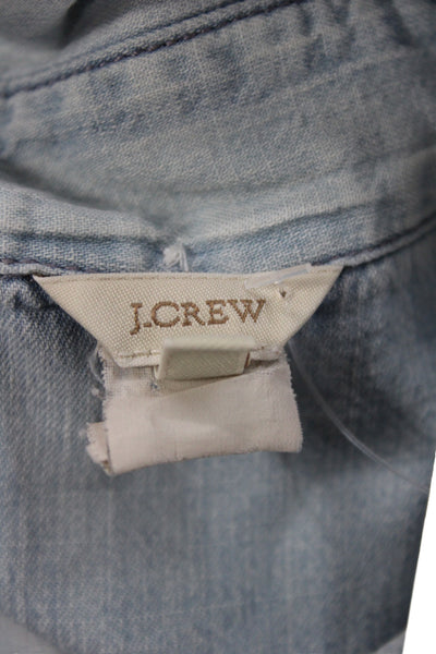 J Crew Womens Denim Collared Basic Button-Up Long Sleeve Blue Top Size 4