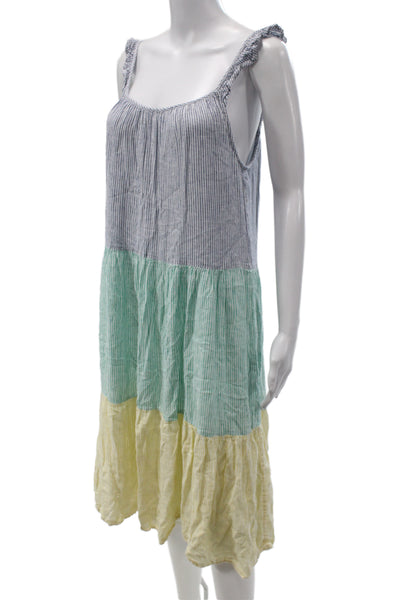 Rails Women Blue Striped Scoop Neck Sleeveless Sundress Long Size S