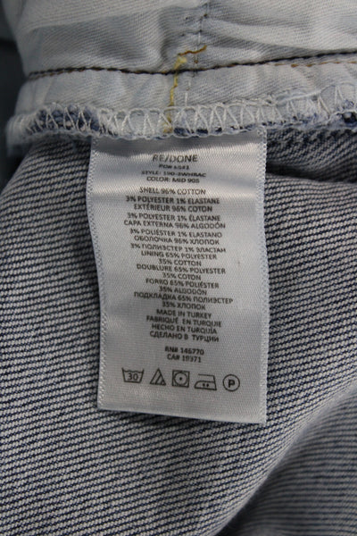 Re/Done Women High Waist Straight Jeans Blue Button Size 26