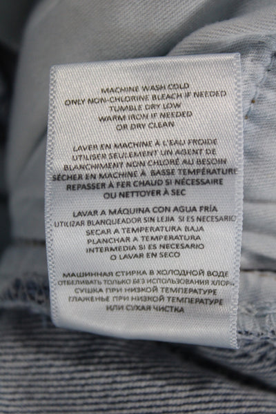Re/Done Women High Waist Straight Jeans Blue Button Size 26