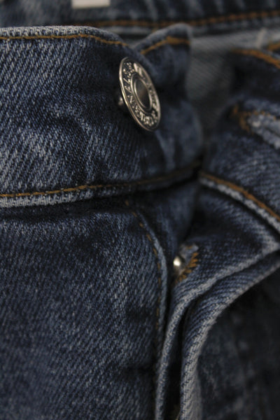 Re/Done Womens High Waist Ankle Blue Cotton Jeans Button Size 27
