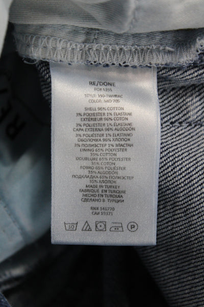 Re/Done Womens High Waist Ankle Blue Cotton Jeans Button Size 27