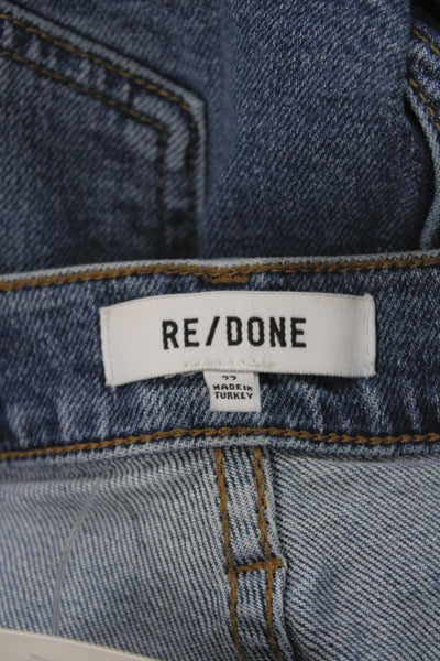 Re/Done Womens High Waist Ankle Blue Cotton Jeans Button Size 27