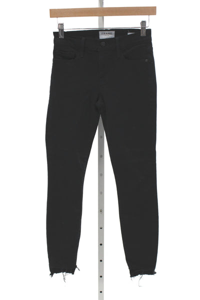 Frame Womens Ankle Jeans Black Mid Rise Cotton Casual Button Size 24
